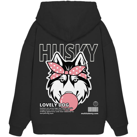 Bubble Gum Husky (rosa) - Organic Oversize Hoodie