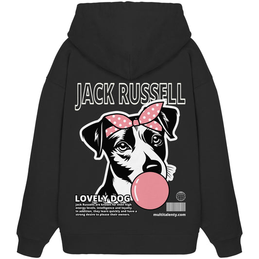 Bubble Gum Jack Russell (rosa) - Organic Oversize Hoodie
