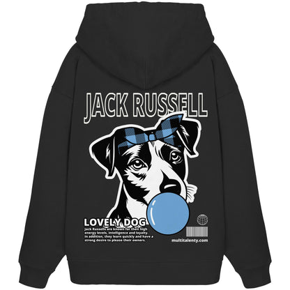 Bubble Gum Jack Russell (blau) - Organic Oversize Hoodie