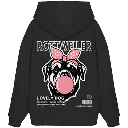 Bubble Gum Rottweiler (rosa) - Organic Oversize Hoodie
