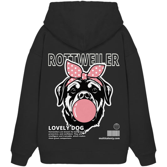 Bubble Gum Rottweiler (rosa) - Organic Oversize Hoodie