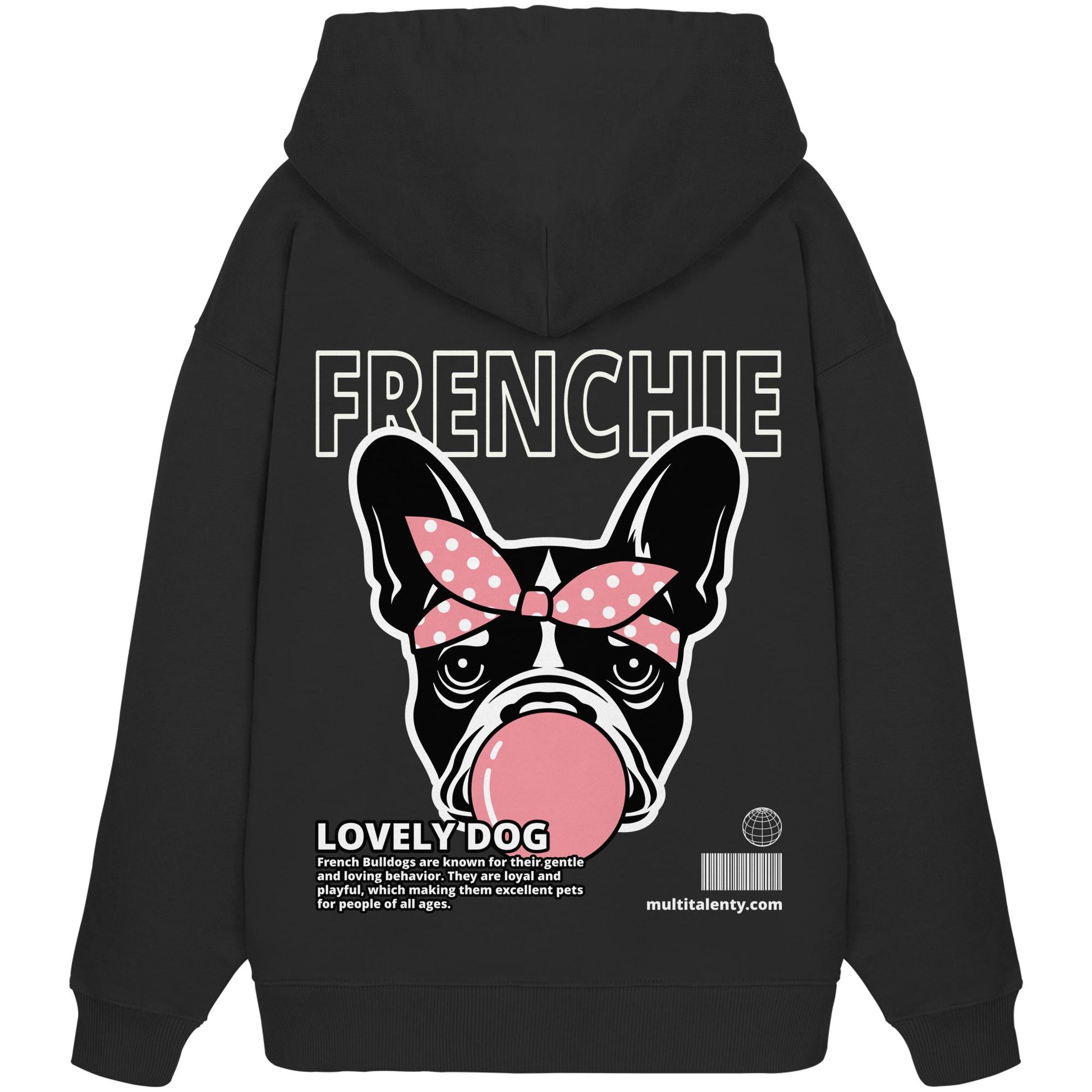 Bubble Gum Frenchie (rosa) - Organic Oversize Hoodie