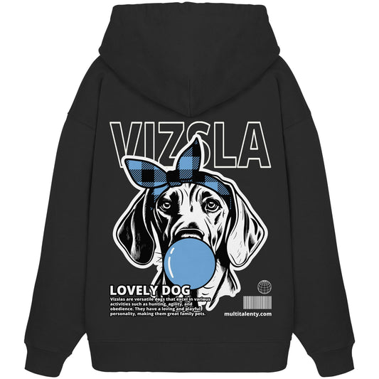 Bubble Gum Vizsla (blau) - Organic Oversize Hoodie