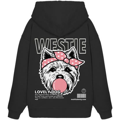 Bubble Gum Westie (rosa) - Organic Oversize Hoodie