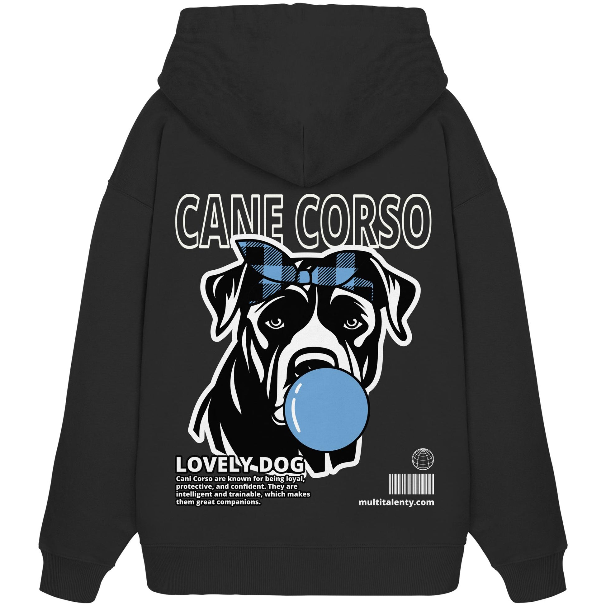 Bubble Gum Cane Corso (blau) - Organic Oversize Hoodie