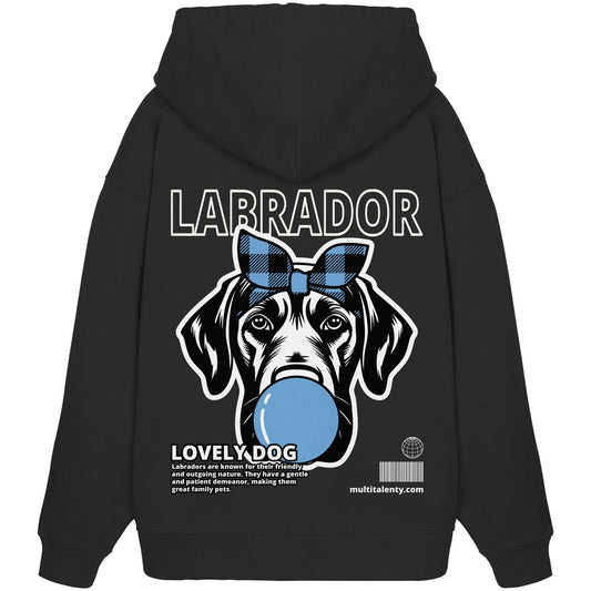 Bubble Gum Labrador (blau) - Organic Oversize Hoodie