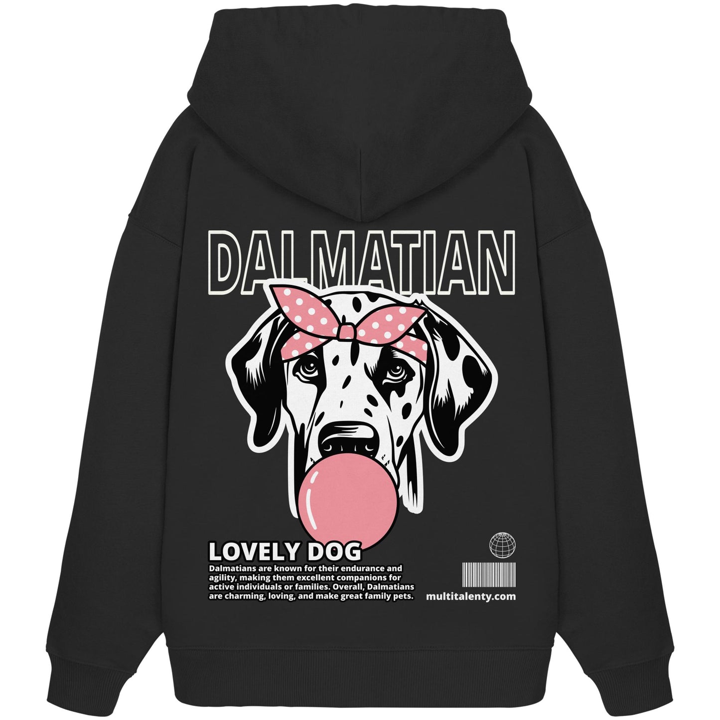 Bubble Gum Dalmatian (rosa) - Organic Oversize Hoodie