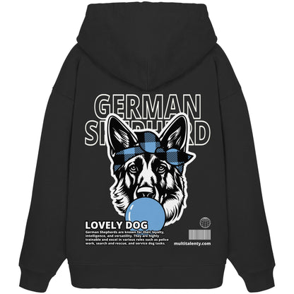 Bubble Gum German Shepherd (blau) - Organic Oversize Hoodie