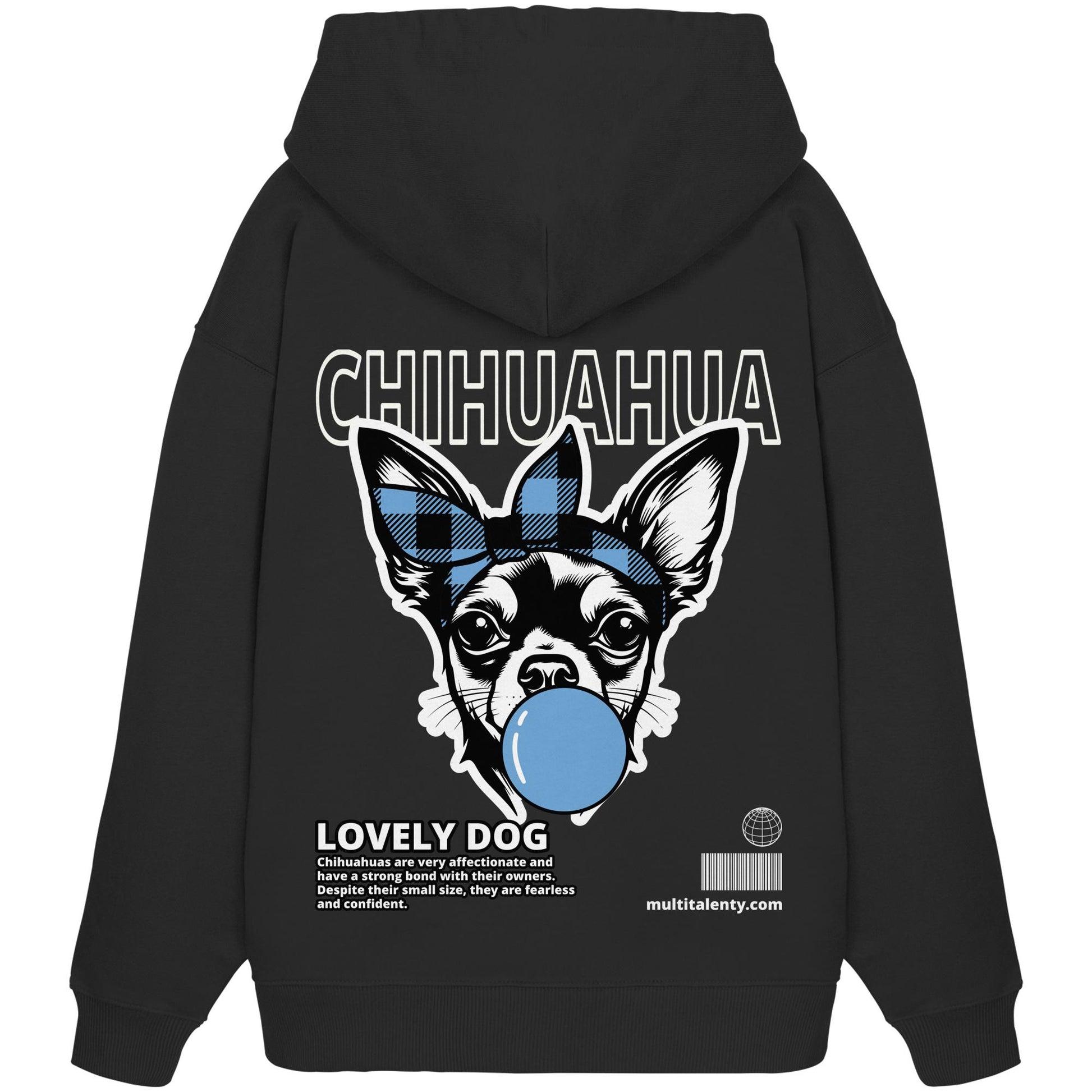 Bubble Gum Chihuahua (blau) - Organic Oversize Hoodie