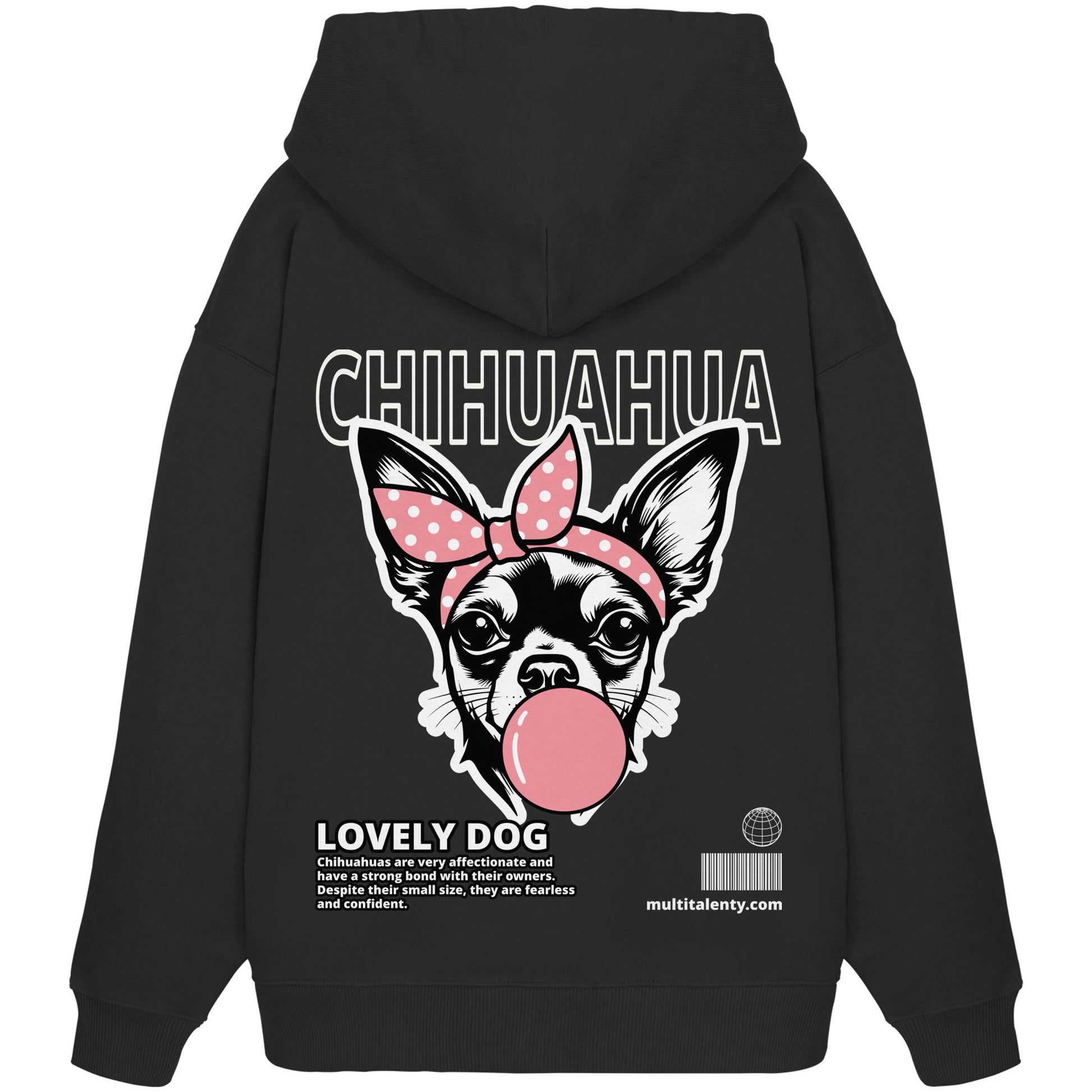 Bubble Gum Chihuahua (rosa) - Organic Oversize Hoodie