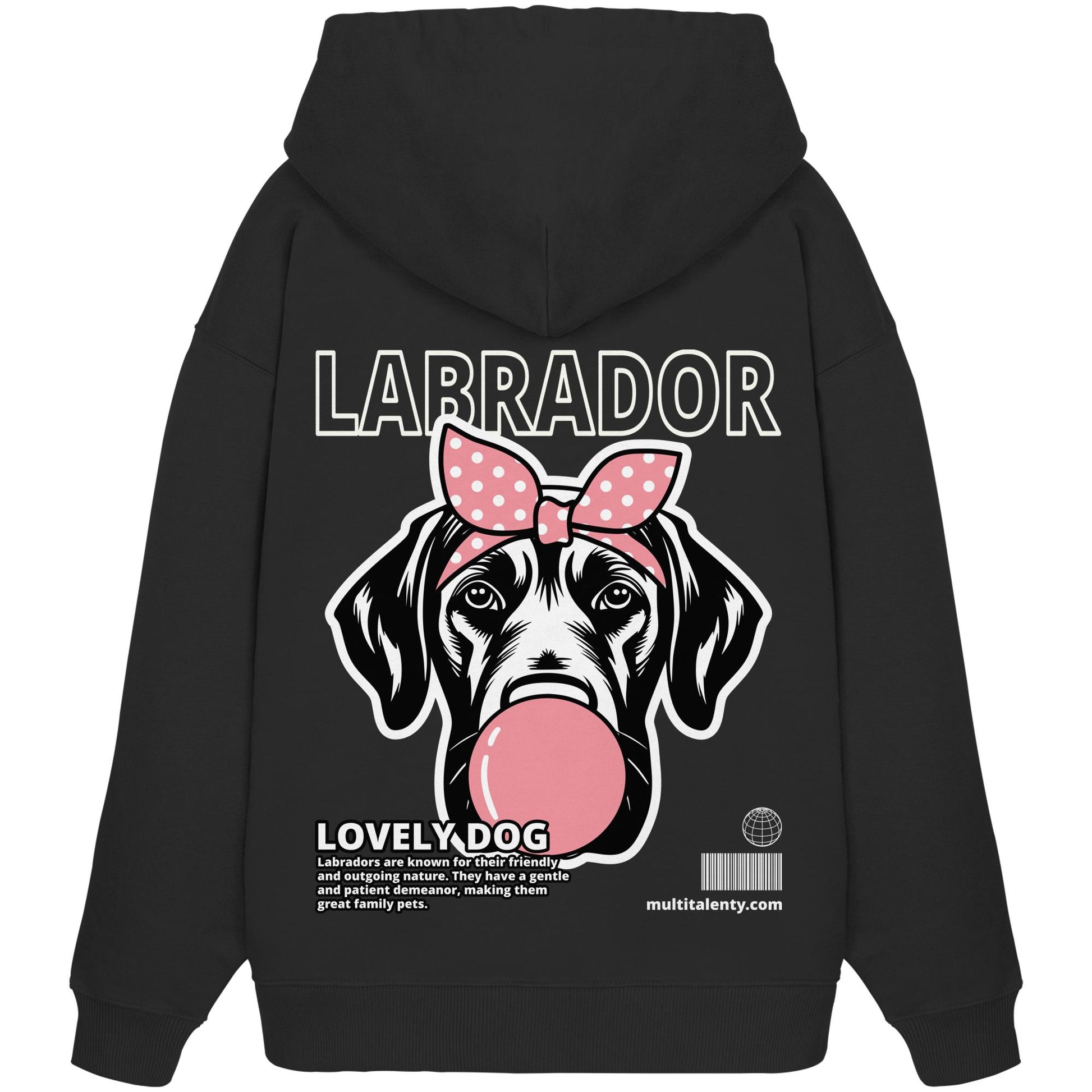 Bubble Gum Labrador (rosa) - Organic Oversize Hoodie
