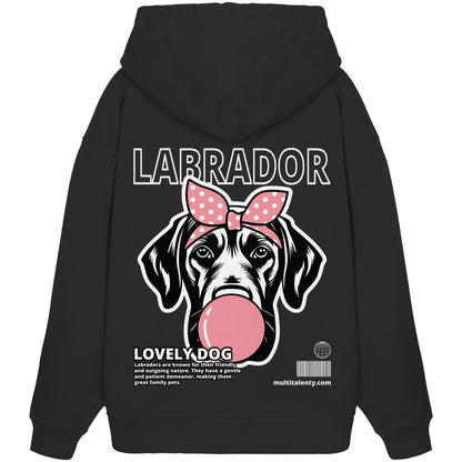 Bubble Gum Labrador (rosa) - Organic Oversize Hoodie