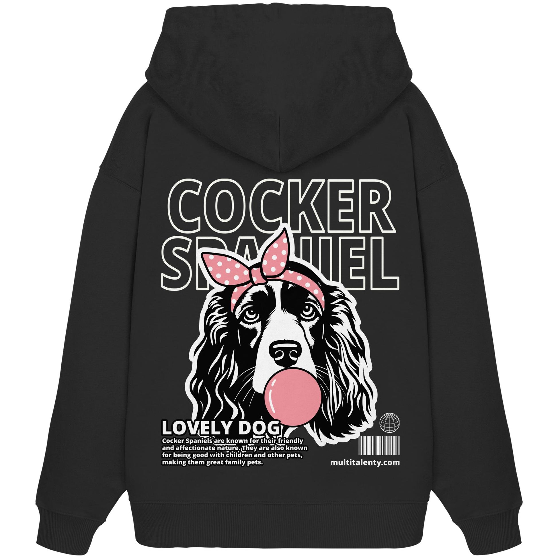 Bubble Gum Cocker Spaniel (rosa) - Organic Oversize Hoodie