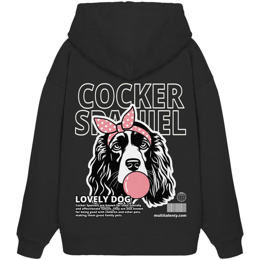 Bubble Gum Cocker Spaniel (rosa) - Organic Oversize Hoodie