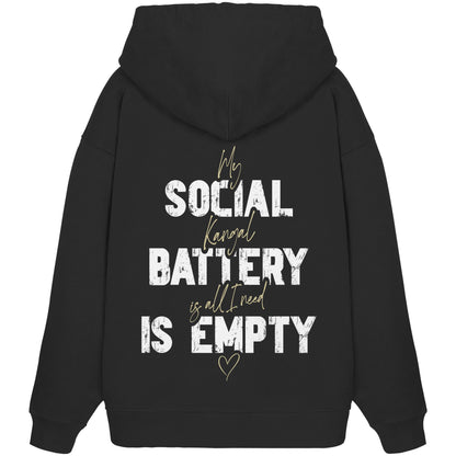 Social Battery Is Empty - Kangal - Organic Oversize Hoodie