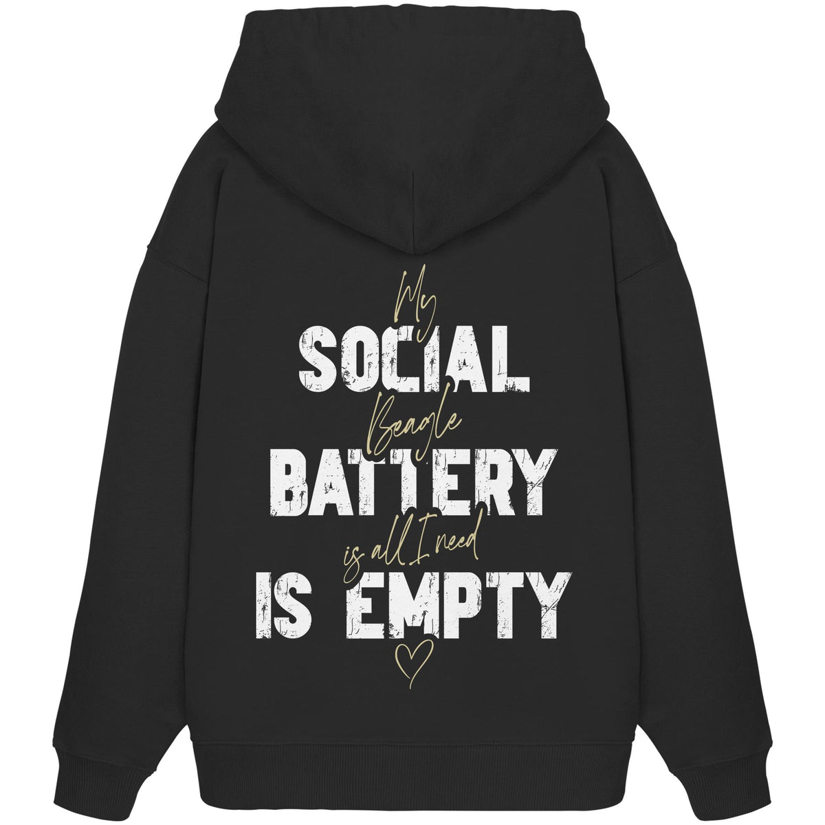 Social Battery Is Empty - Beagle - Organic Oversize Hoodie