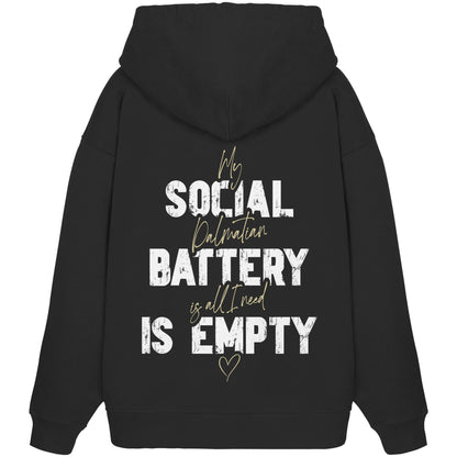 Social Battery Is Empty - Dalmatiner - Organic Oversize Hoodie