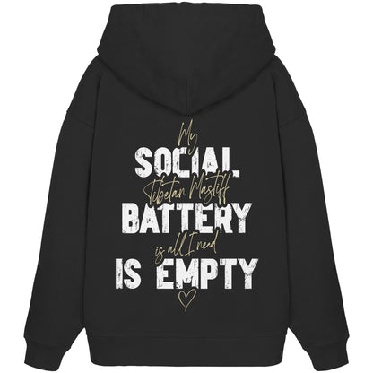 Social Battery Is Empty - Tibetdogge - Organic Oversize Hoodie