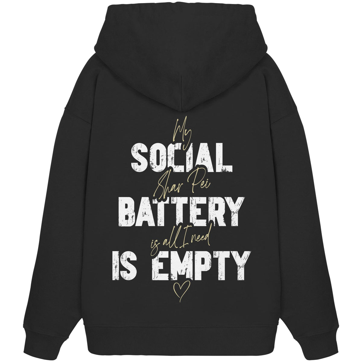 Social Battery Is Empty - Shar-Pei - Organic Oversize Hoodie