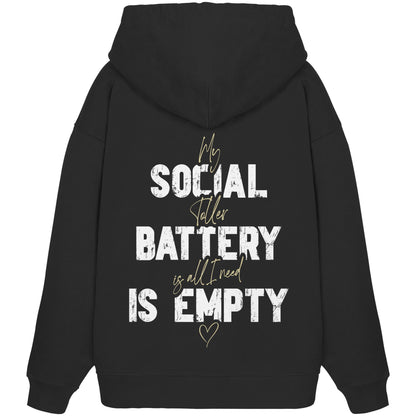 Social Battery Is Empty - Nova Scotia Duck Tolling Retriever - Organic Oversize Hoodie