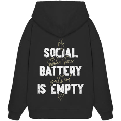 Social Battery Is Empty - Tibet-Terrier - Organic Oversize Hoodie