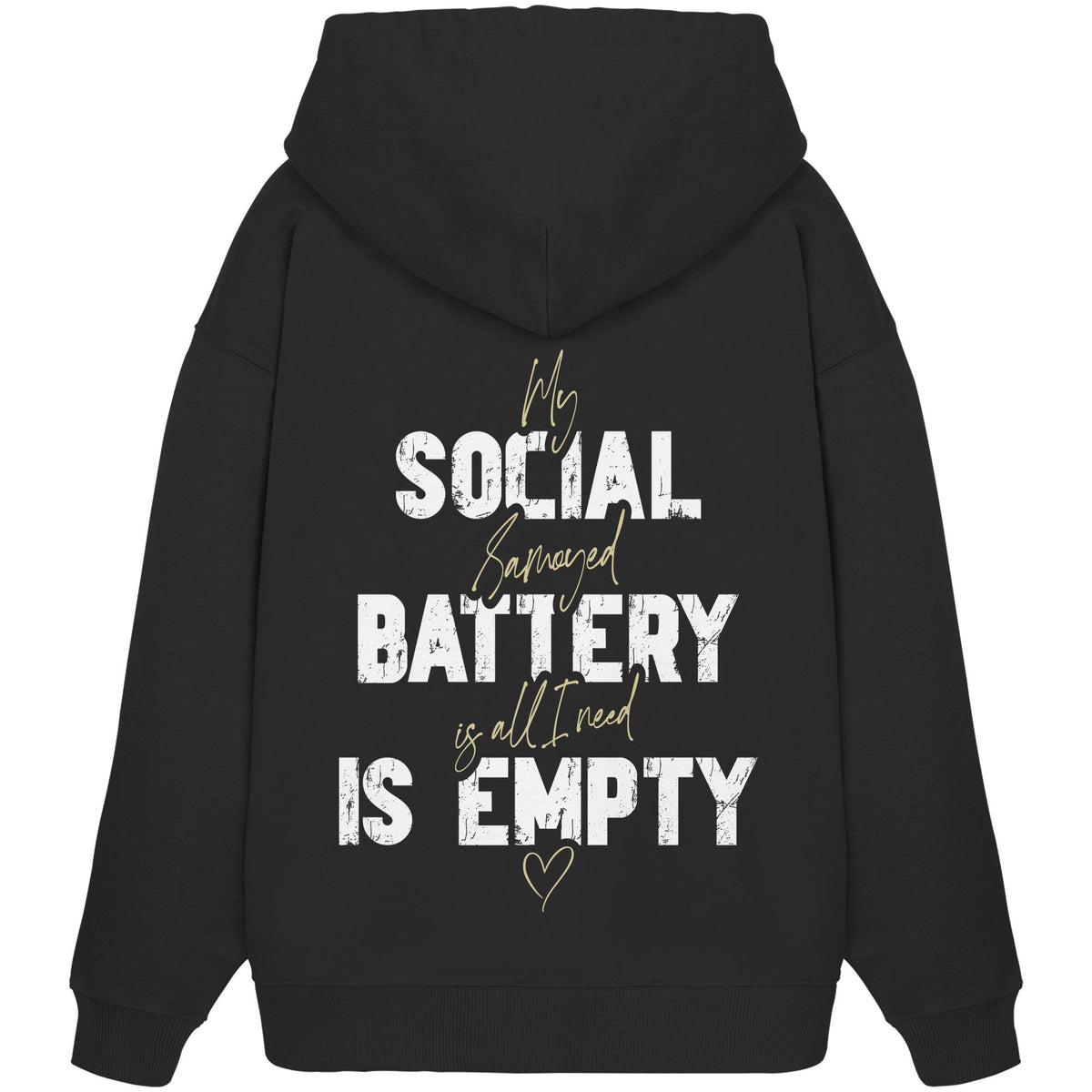 Social Battery Is Empty - Samojede - Organic Oversize Hoodie