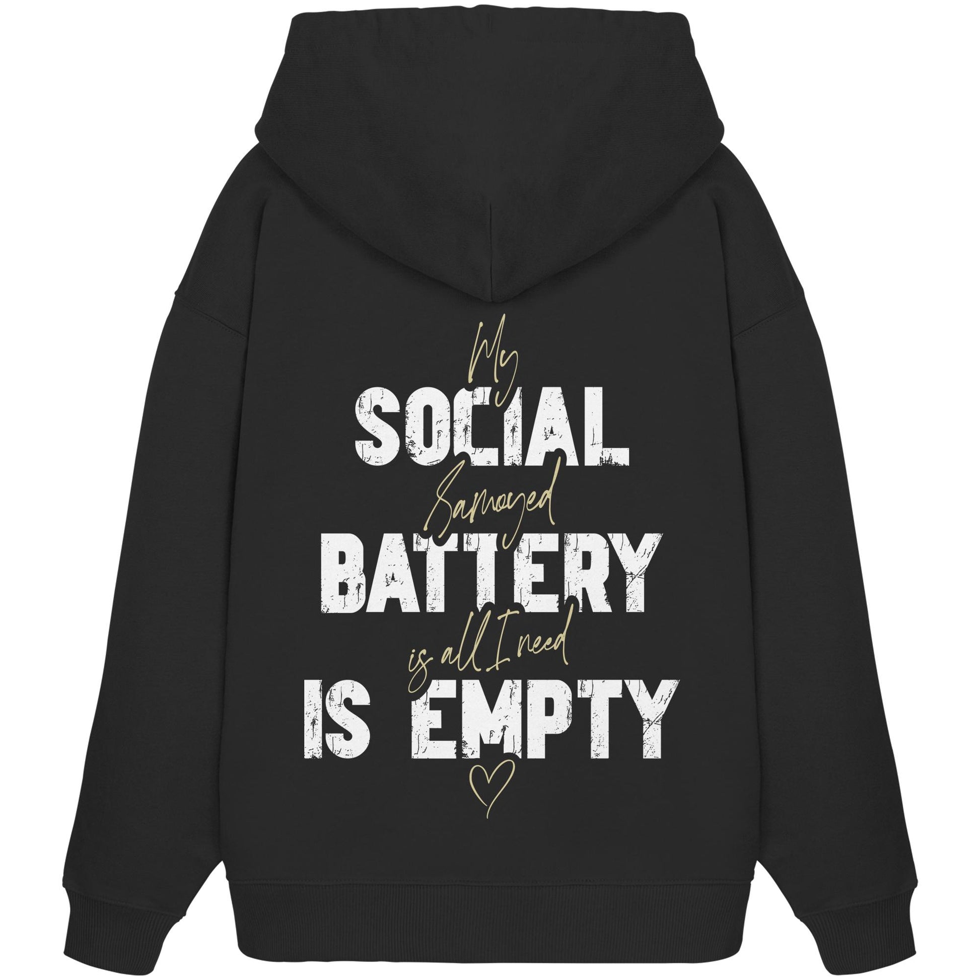 Social Battery Is Empty - Samojede - Organic Oversize Hoodie