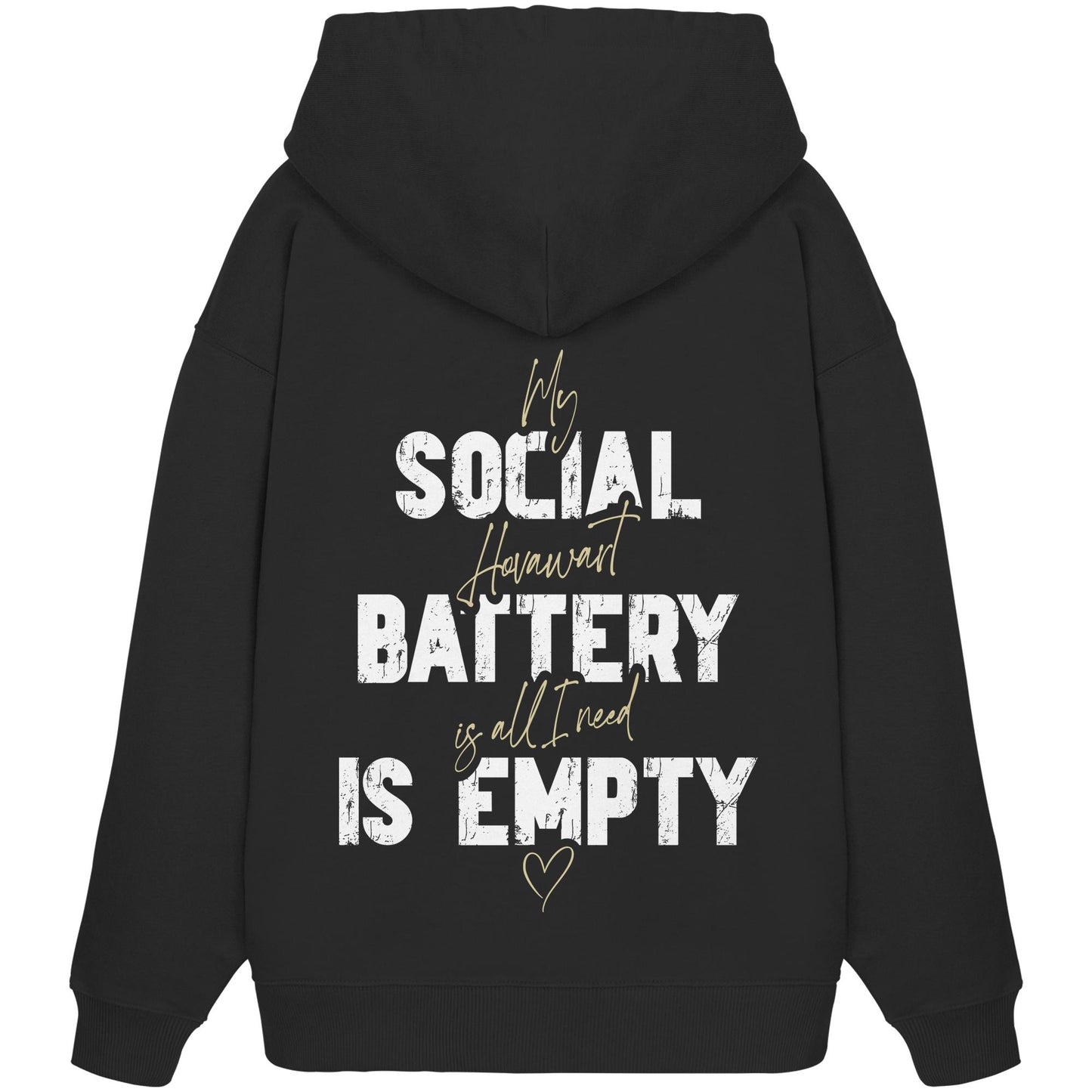 Social Battery Is Empty - Hovawart - Organic Oversize Hoodie