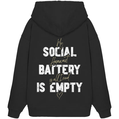 Social Battery Is Empty - Hovawart - Organic Oversize Hoodie