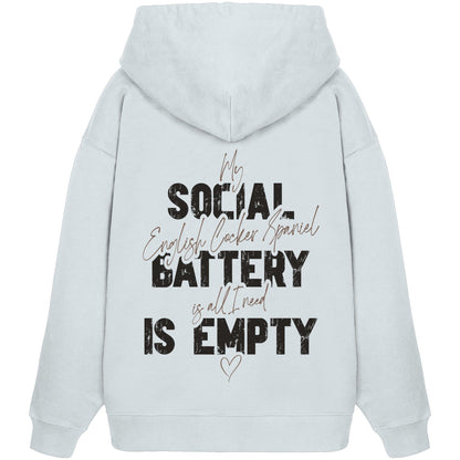 Social Battery Is Empty - English Cocker Spaniel - Organic Oversize Hoodie