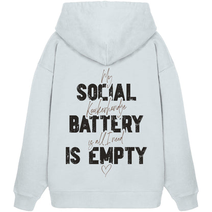 Social Battery Is Empty - Kooikerhondje - Organic Oversize Hoodie
