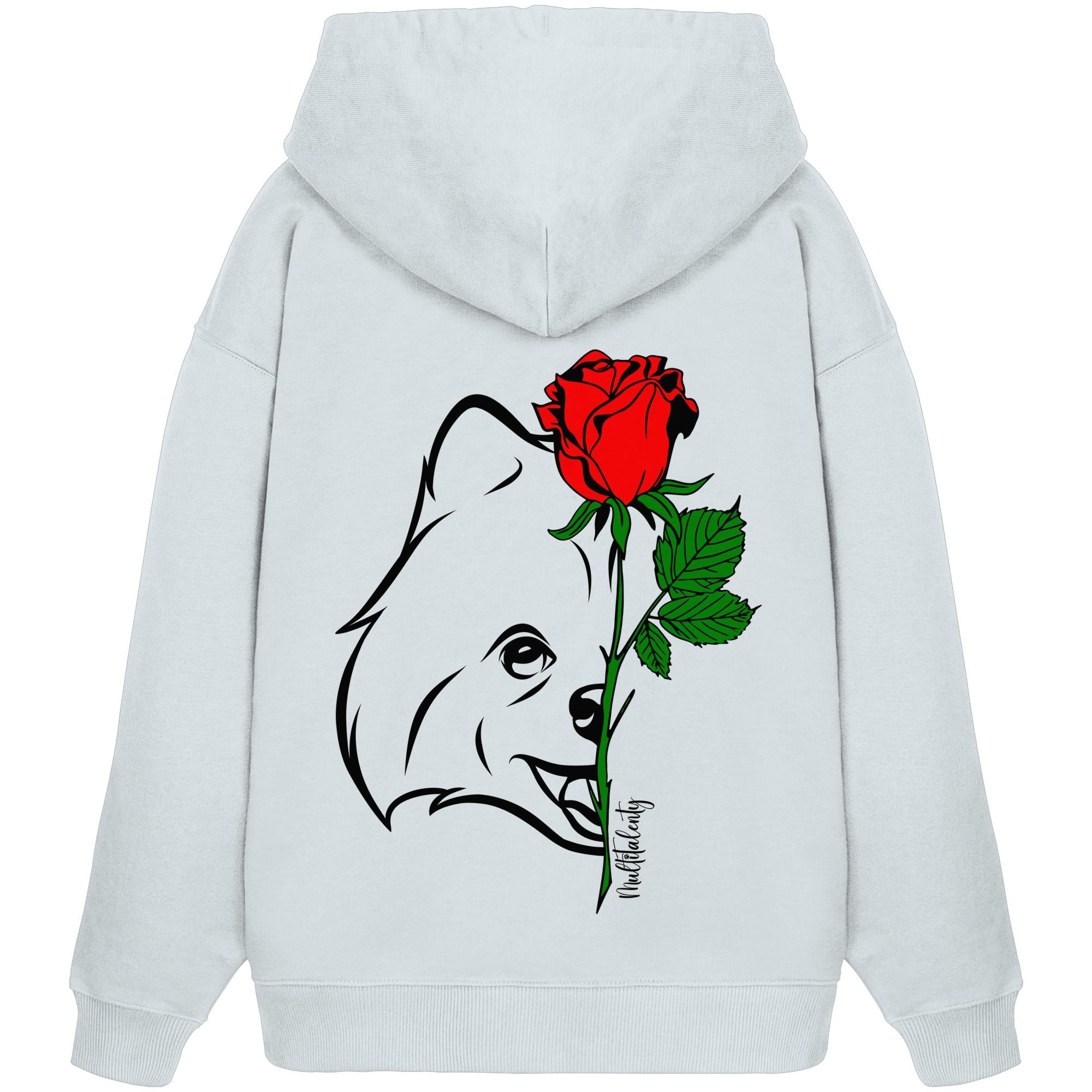 Tattoo Rose - Pomeranian - Organic Oversize Hoodie