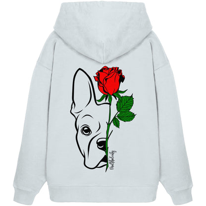 Tattoo Rose - Boston Terrier - Organic Oversize Hoodie