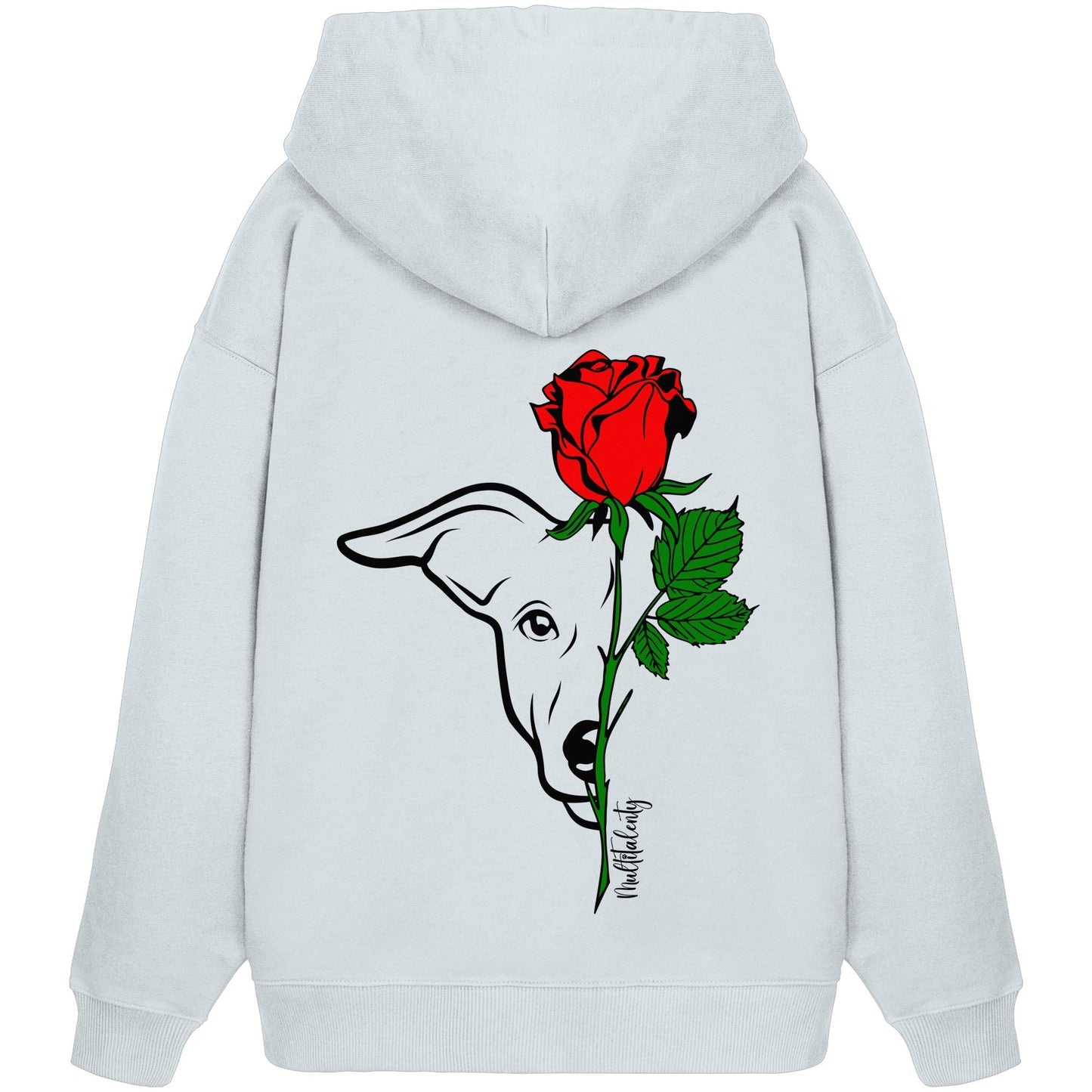 Tattoo Rose - Windhund - Organic Oversize Hoodie
