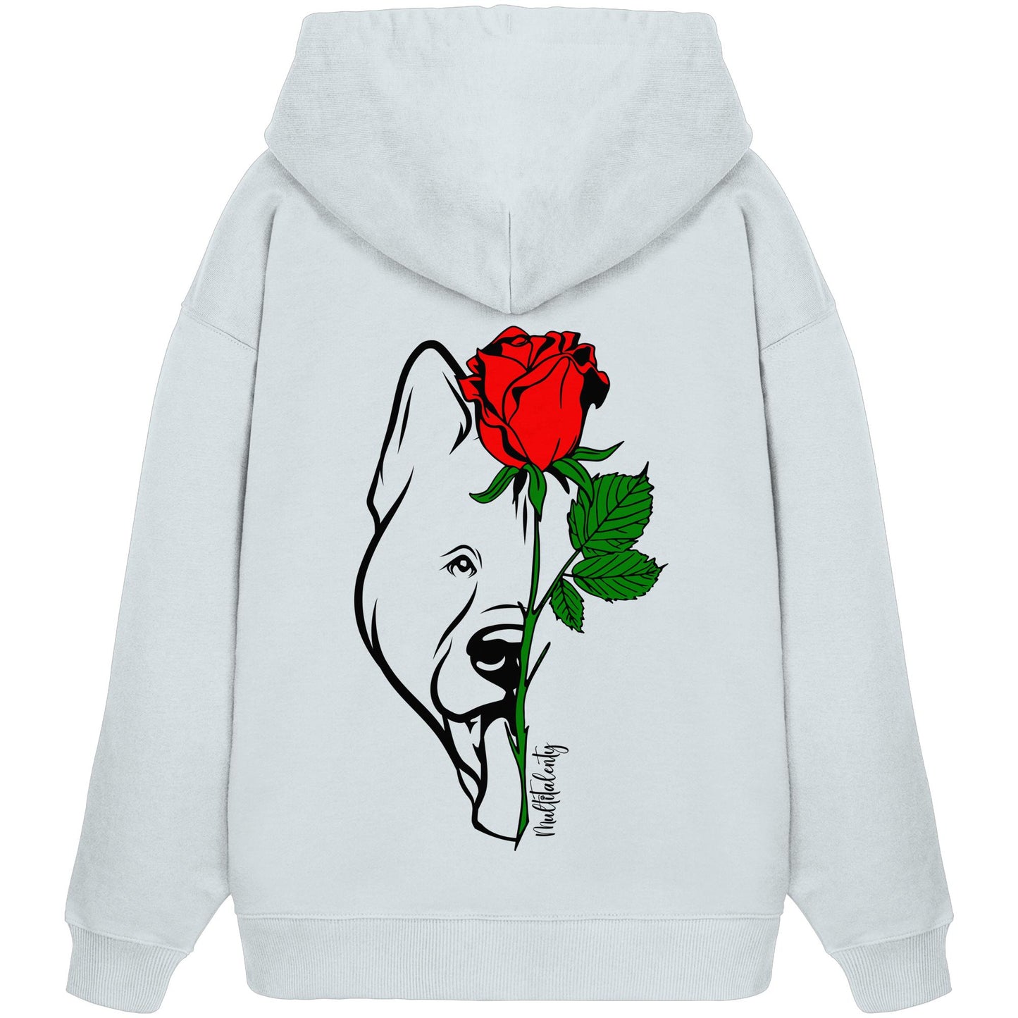 Tattoo Rose - American Akita - Organic Oversize Hoodie