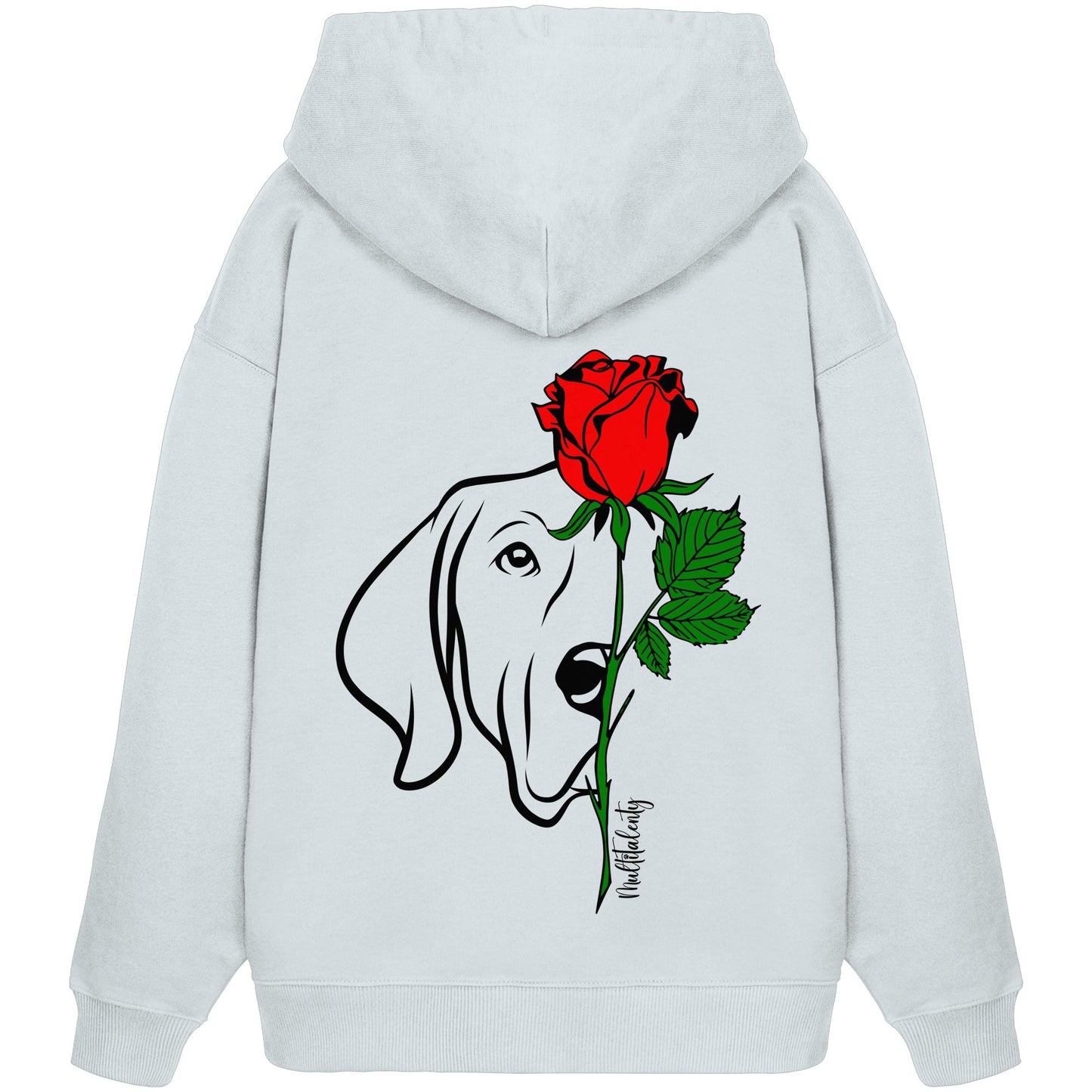 Tattoo Rose - Weimaraner - Organic Oversize Hoodie