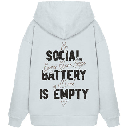 Social Battery Is Empty - Weißer Schäferhund - Organic Oversize Hoodie