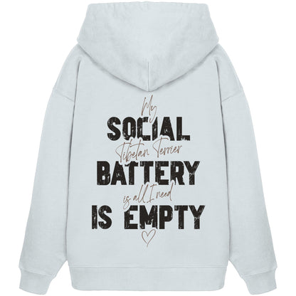 Social Battery Is Empty - Tibet-Terrier - Organic Oversize Hoodie