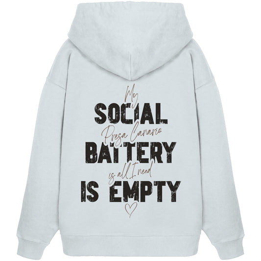 Social Battery Is Empty - Presa Canario - Organic Oversize Hoodie
