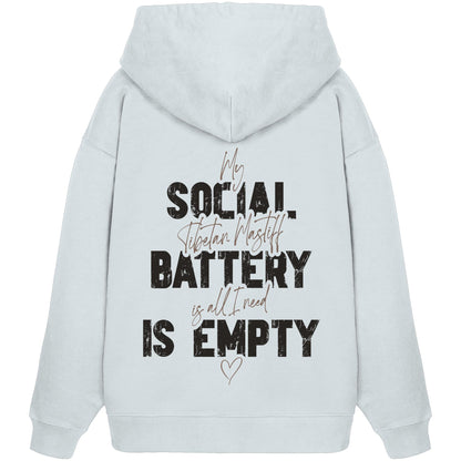 Social Battery Is Empty - Tibetdogge - Organic Oversize Hoodie