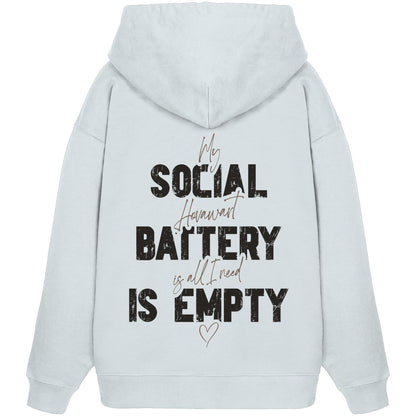 Social Battery Is Empty - Hovawart - Organic Oversize Hoodie