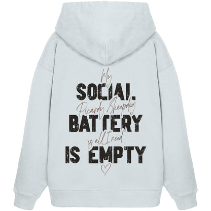Social Battery Is Empty - Berger de Picardie - Organic Oversize Hoodie