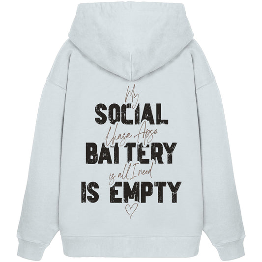 Social Battery Is Empty - Lhasa Apso - Organic Oversize Hoodie