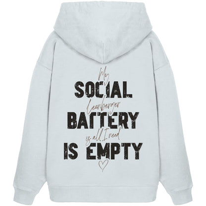 Social Battery Is Empty - Leonberger - Organic Oversize Hoodie