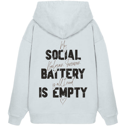 Social Battery Is Empty - Tervueren - Organic Oversize Hoodie