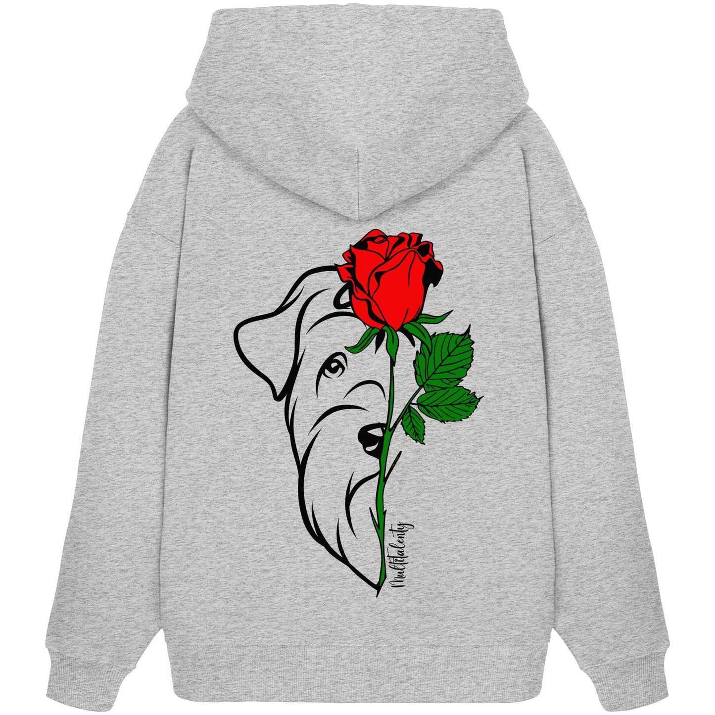 Tattoo Rose - Schnauzer - Organic Oversize Hoodie