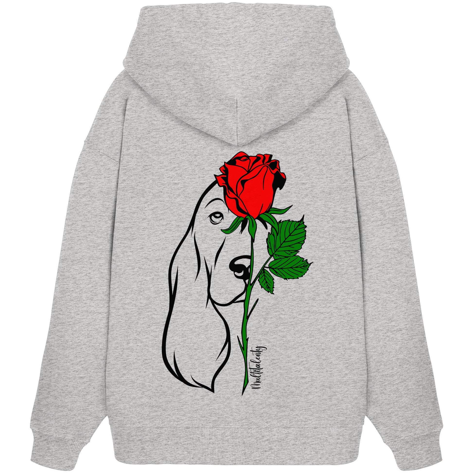 Tattoo Rose - Cocker Spaniel - Organic Oversize Hoodie