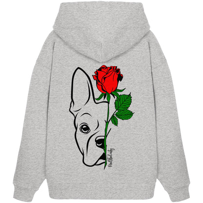 Tattoo Rose - Boston Terrier - Organic Oversize Hoodie