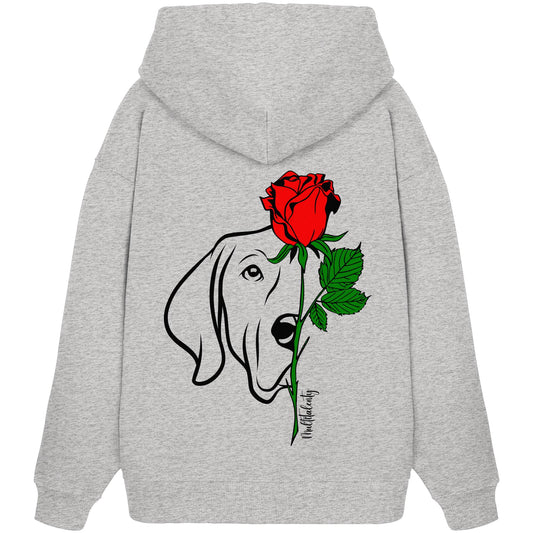 Tattoo Rose - Weimaraner - Organic Oversize Hoodie