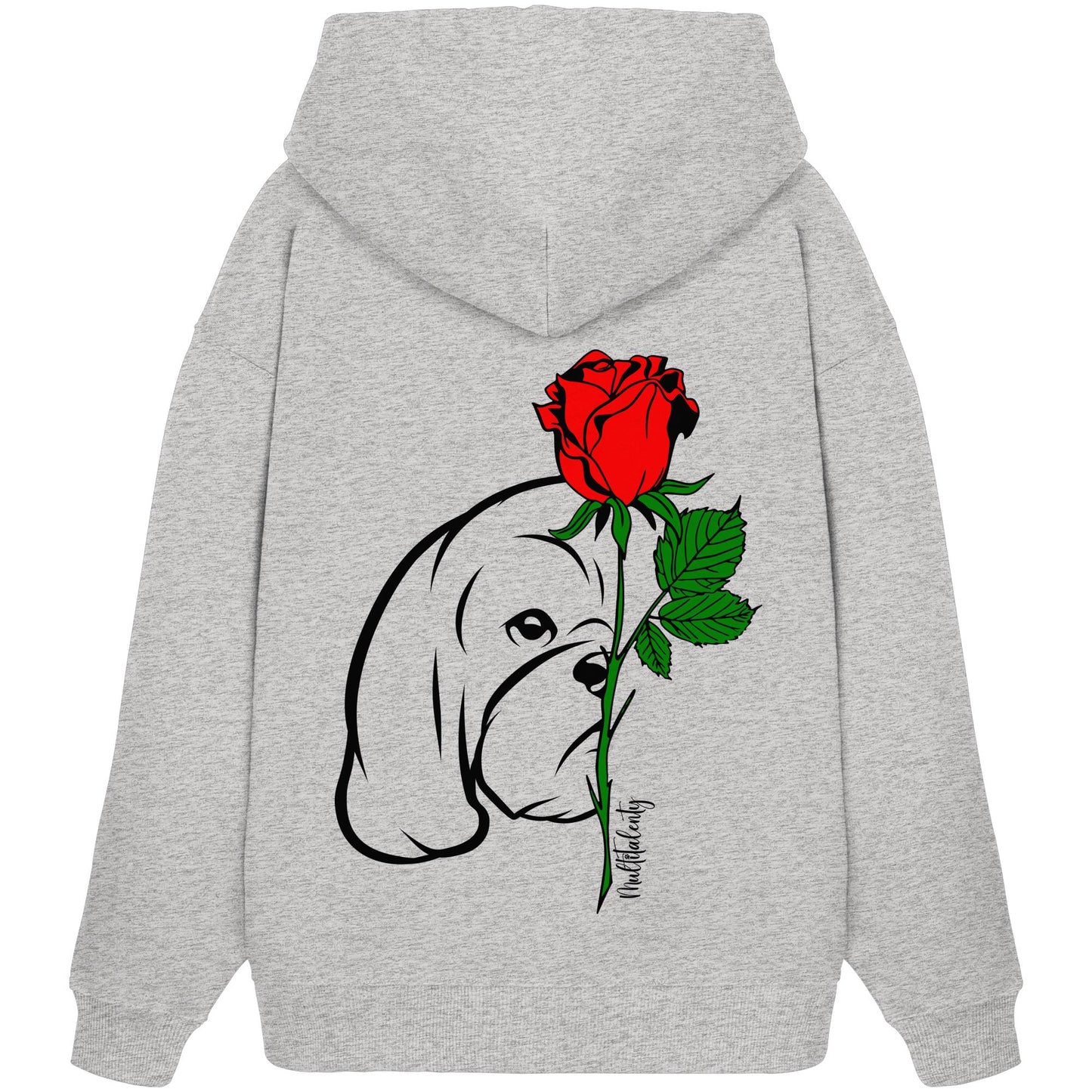 Tattoo Rose - Shih Tzu - Organic Oversize Hoodie